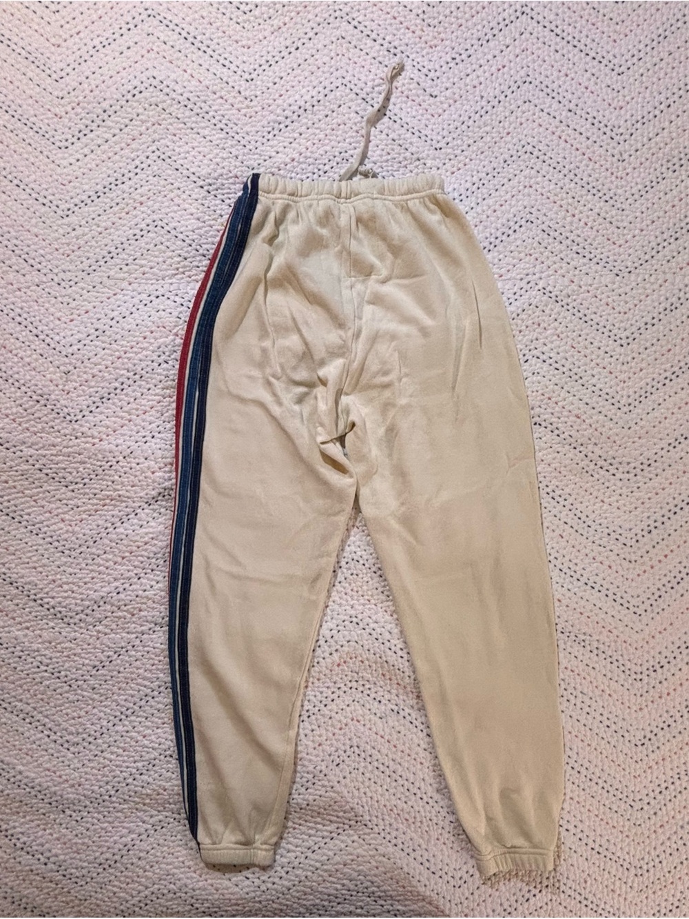 Aviator Nation Cream Joggers with Yellow & Orange Side Stripes - Picture 4 of 6
